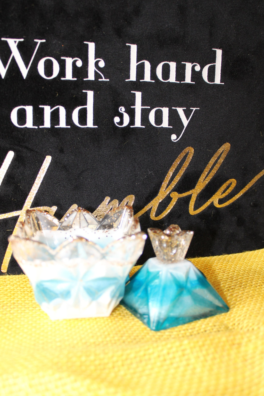 Elegant Baby Blue Resin Jar