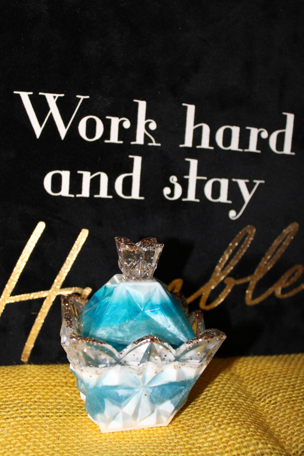 Elegant Baby Blue Resin Jar